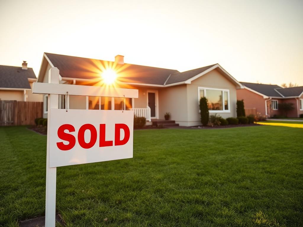 A welcoming home with a Sold sign in the front yard